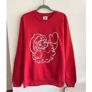 NWT: Pacific & Co - Women's Santa, Red and White, Oversized Sweatshirt (M)